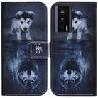 For Xiaomi Poco F5 Pro / Redmi K60 Coloured Drawing Flip Leather Phone Case(Wolf and Dog) - 1
