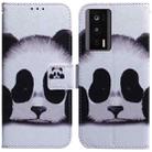 For Xiaomi Poco F5 Pro / Redmi K60 Coloured Drawing Flip Leather Phone Case(Panda) - 1