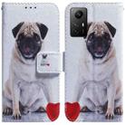 For Xiaomi Redmi Note 12S Coloured Drawing Flip Leather Phone Case(Pug) - 1