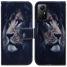 For Xiaomi Redmi Note 12S Coloured Drawing Flip Leather Phone Case(Lion) - 1