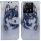 For Xiaomi 13T / 13T Pro / Redmi K60 Ultra Coloured Drawing Flip Leather Phone Case(White Wolf) - 1