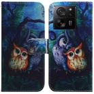 For Xiaomi 13T / 13T Pro / Redmi K60 Ultra Coloured Drawing Flip Leather Phone Case(Oil Painting Owl) - 1