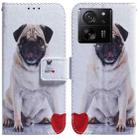 For Xiaomi 13T / 13T Pro / Redmi K60 Ultra Coloured Drawing Flip Leather Phone Case(Pug) - 1