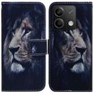 For Xiaomi Redmi Note 13 5G Coloured Drawing Flip Leather Phone Case(Lion) - 1