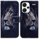 For Xiaomi Redmi Note 13 Pro+ 5G Coloured Drawing Flip Leather Phone Case(Lion) - 1