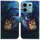 For Xiaomi Redmi Note 13 Pro 5G Coloured Drawing Flip Leather Phone Case(Oil Painting Owl) - 1