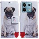 For Xiaomi Redmi Note 13 Pro 5G Coloured Drawing Flip Leather Phone Case(Pug) - 1