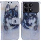 For Xiaomi Redmi K70E / Poco X6 Pro Coloured Drawing Flip Leather Phone Case(White Wolf) - 1