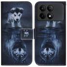 For Xiaomi Redmi K70E / Poco X6 Pro Coloured Drawing Flip Leather Phone Case(Wolf and Dog) - 1