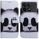 For Xiaomi Redmi K70E / Poco X6 Pro Coloured Drawing Flip Leather Phone Case(Panda) - 1