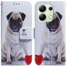 For Xiaomi Redmi Note 13 4G Global Coloured Drawing Flip Leather Phone Case(Pug) - 1