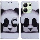 For Xiaomi Redmi Note 13 4G Global Coloured Drawing Flip Leather Phone Case(Panda) - 1