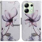 For Xiaomi Redmi Note 13 4G Global Coloured Drawing Flip Leather Phone Case(Magnolia) - 1