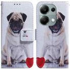 For Xiaomi Redmi Note 13 Pro 4G Coloured Drawing Flip Leather Phone Case(Pug) - 1