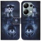 For Xiaomi Redmi Note 13 Pro 4G Coloured Drawing Flip Leather Phone Case(Wolf and Dog) - 1