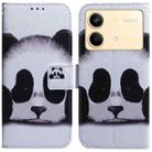 For Xiaomi Redmi Note 13R Pro Coloured Drawing Flip Leather Phone Case(Panda) - 1