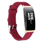 For Fitbit Inspire HR Nylon Canvas Strap Metal Connector Size: Large Size(Red) - 1