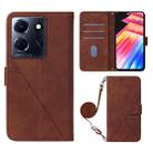 For Infinix Note 30 5G / X6711 Crossbody 3D Embossed Flip Leather Phone Case(Brown) - 1