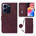 For Infinix Note 30 5G / X6711 Crossbody 3D Embossed Flip Leather Phone Case(Wine Red) - 1