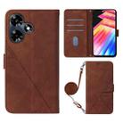 For Infinix Hot 30 4G / X6831 Crossbody 3D Embossed Flip Leather Phone Case(Brown) - 1