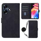 For Infinix Hot 30 4G / X6831 Crossbody 3D Embossed Flip Leather Phone Case(Black) - 1