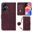 For Infinix Hot 30 4G / X6831 Crossbody 3D Embossed Flip Leather Phone Case(Wine Red) - 1