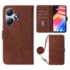 For Infinix Hot 30 Play / X6835 Crossbody 3D Embossed Flip Leather Phone Case(Brown) - 1