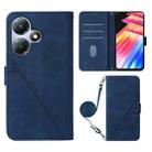 For Infinix Hot 30 Play / X6835 Crossbody 3D Embossed Flip Leather Phone Case(Blue) - 1