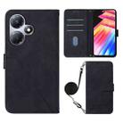 For Infinix Hot 30 Play / X6835 Crossbody 3D Embossed Flip Leather Phone Case(Black) - 1