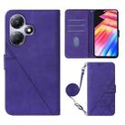 For Infinix Hot 30 Play / X6835 Crossbody 3D Embossed Flip Leather Phone Case(Purple) - 1