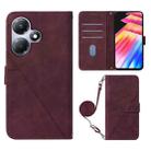 For Infinix Hot 30 Play / X6835 Crossbody 3D Embossed Flip Leather Phone Case(Wine Red) - 1