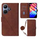 For Infinix Hot 30i / X669 Crossbody 3D Embossed Flip Leather Phone Case(Brown) - 1