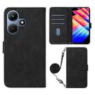 For Infinix Hot 30i / X669 Crossbody 3D Embossed Flip Leather Phone Case(Black) - 1