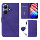 For Infinix Hot 30i / X669 Crossbody 3D Embossed Flip Leather Phone Case(Purple) - 1