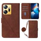 For Infinix Zero 20 / X6821 Crossbody 3D Embossed Flip Leather Phone Case(Brown) - 1