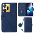 For Infinix Zero 20 / X6821 Crossbody 3D Embossed Flip Leather Phone Case(Blue) - 1