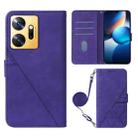 For Infinix Zero 20 / X6821 Crossbody 3D Embossed Flip Leather Phone Case(Purple) - 1