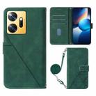 For Infinix Zero 20 / X6821 Crossbody 3D Embossed Flip Leather Phone Case(Dark Green) - 1