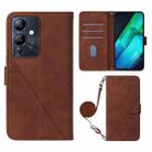 For Infinix Note 12i 2023 / G85 Crossbody 3D Embossed Flip Leather Phone Case(Brown) - 1