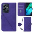 For Infinix Note 12i 2023 / G85 Crossbody 3D Embossed Flip Leather Phone Case(Purple) - 1