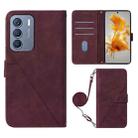 For Infinix Zero 5G 2023 / T781 Crossbody 3D Embossed Flip Leather Phone Case(Wine Red) - 1