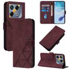 For Infinix GT 20 Pro-X6871 Crossbody 3D Embossed Flip Leather Phone Case(Wine Red) - 1