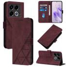 For Infinix Note 40 5G Crossbody 3D Embossed Flip Leather Phone Case(Wine Red) - 1