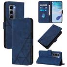 For Infinix Hot 50 Pro+ 4G Crossbody 3D Embossed Flip Leather Phone Case(Blue) - 1