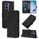 For Infinix Hot 50 Pro+ 4G Crossbody 3D Embossed Flip Leather Phone Case(Black) - 1