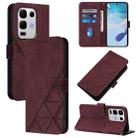 For Infinix Note 50s Crossbody 3D Embossed Flip Leather Phone Case(Wine Red) - 1