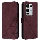 For Infinix Note 50s Crossbody 3D Embossed Flip Leather Phone Case(Wine Red) - 2