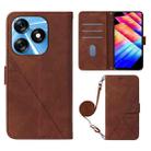 For Tecno Spark 10 4G / K15K Crossbody 3D Embossed Flip Leather Phone Case(Brown) - 1