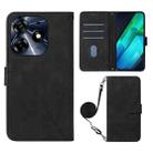 For Tecno Spark 10 Pro / Ki7 Crossbody 3D Embossed Flip Leather Phone Case(Black) - 1