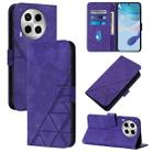 For Tecno Camon 30 4G / 5G Crossbody 3D Embossed Flip Leather Phone Case(Purple) - 1